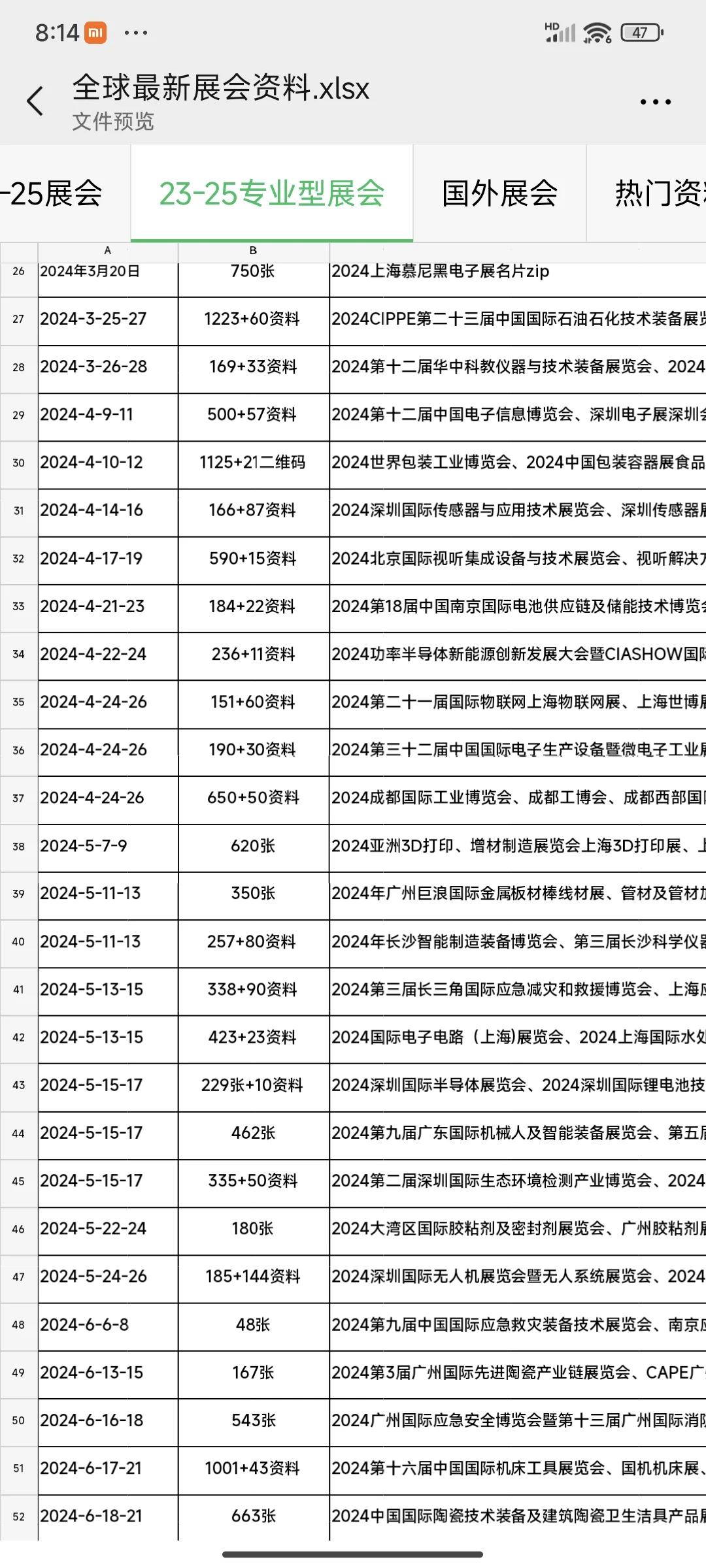 全国展会排期 展会资源