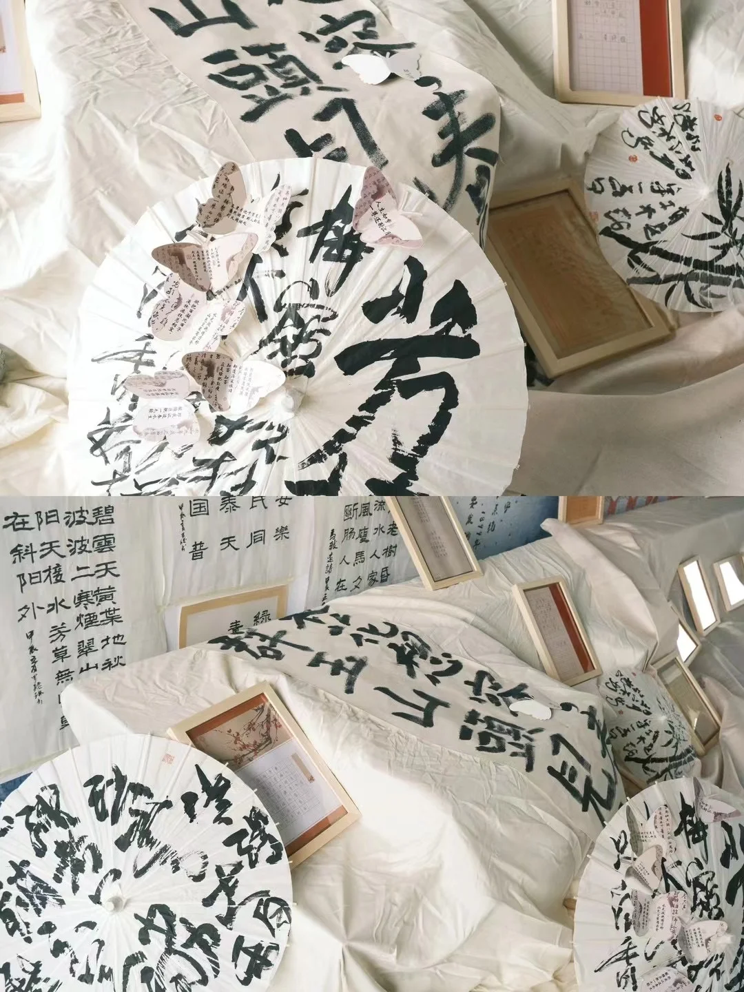 37周的孕妇美术老师也逃不了布置艺术展