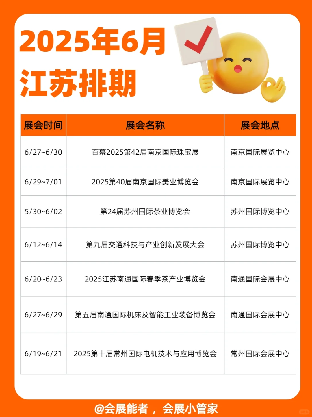6月江苏展会排期，精彩抢先看！