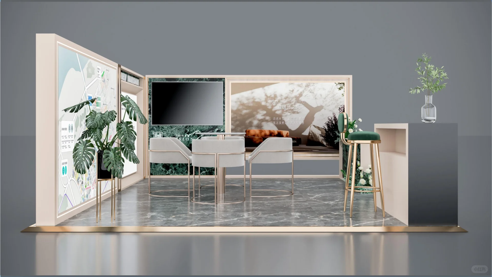 商场美陈设计搭建｜展台设计，国色风华～