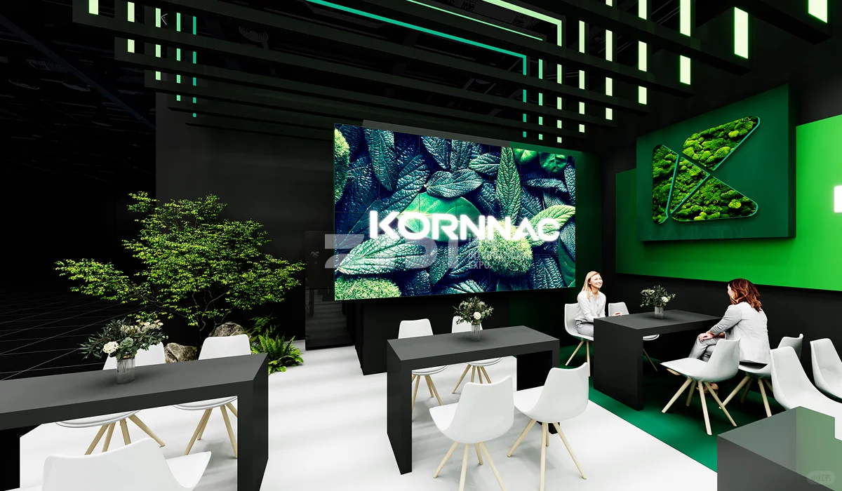 黑绿高级感?广州药交会展会展台布置搭建