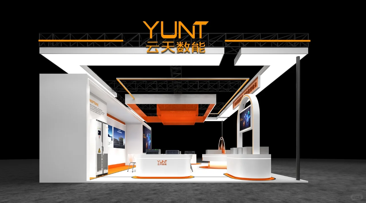 技术贴，橙色搭配做出科技感展台?