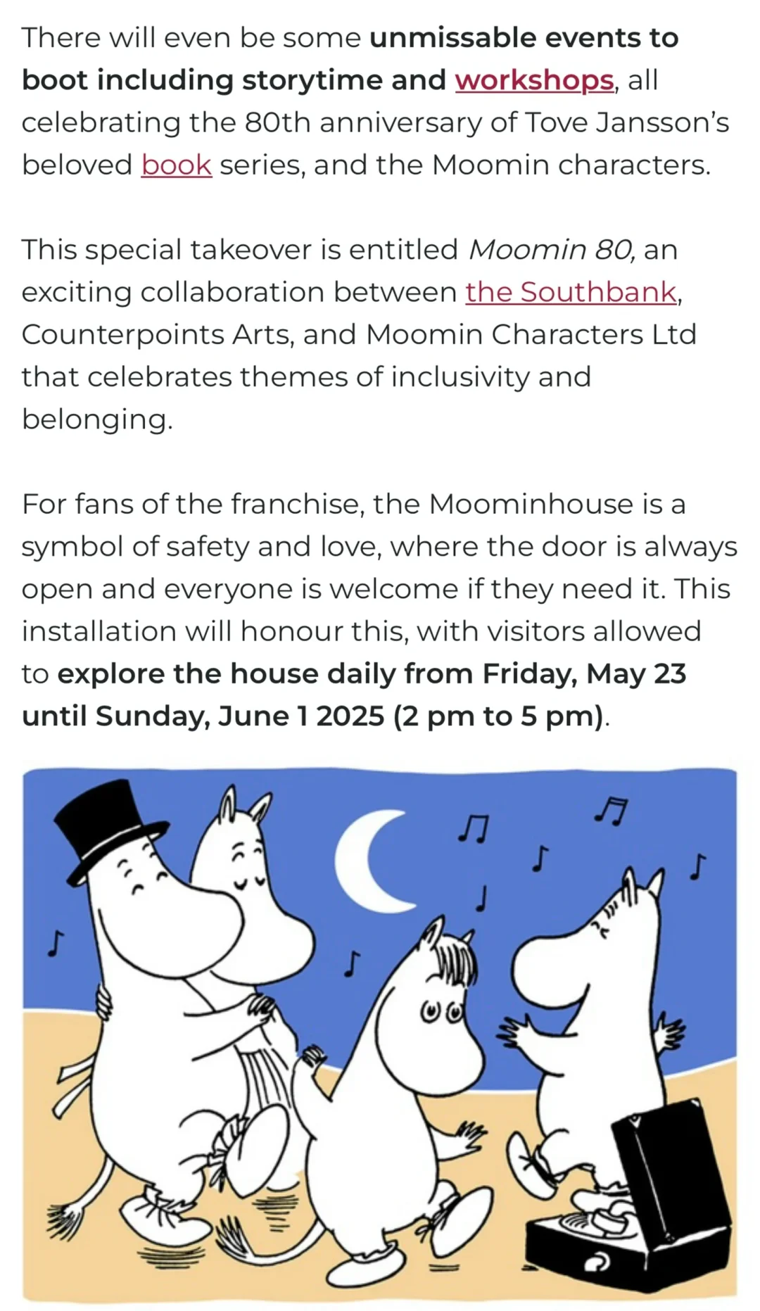 ??Moomin姆明80周年免费展