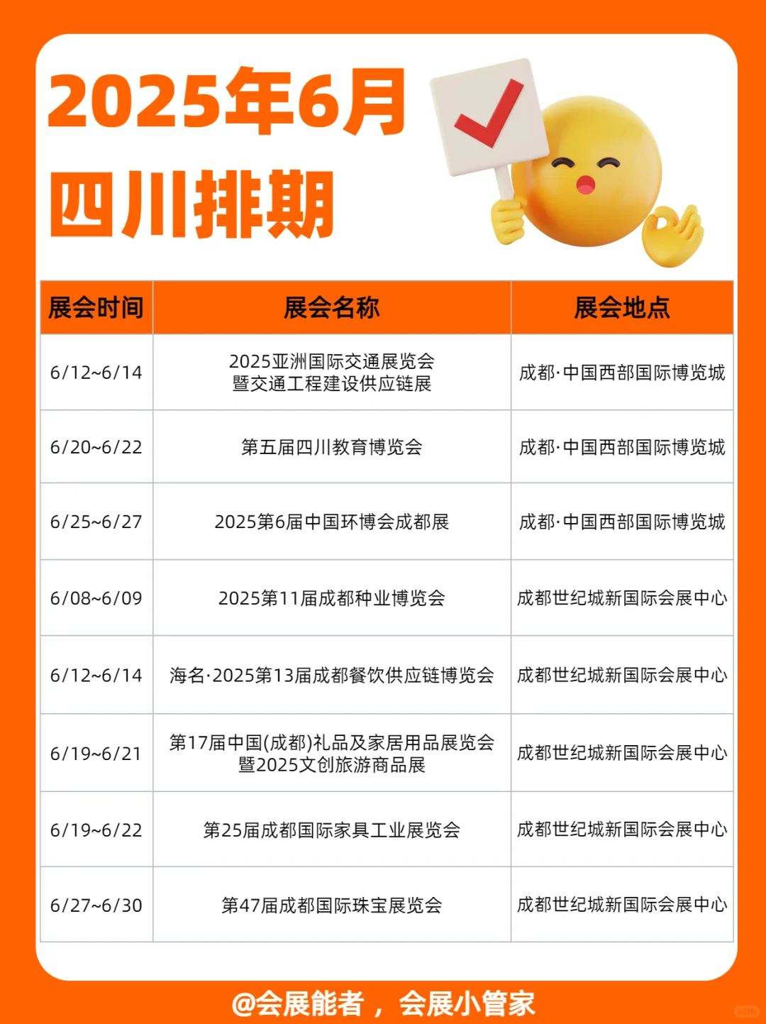 6月四川省展会排期来啦~