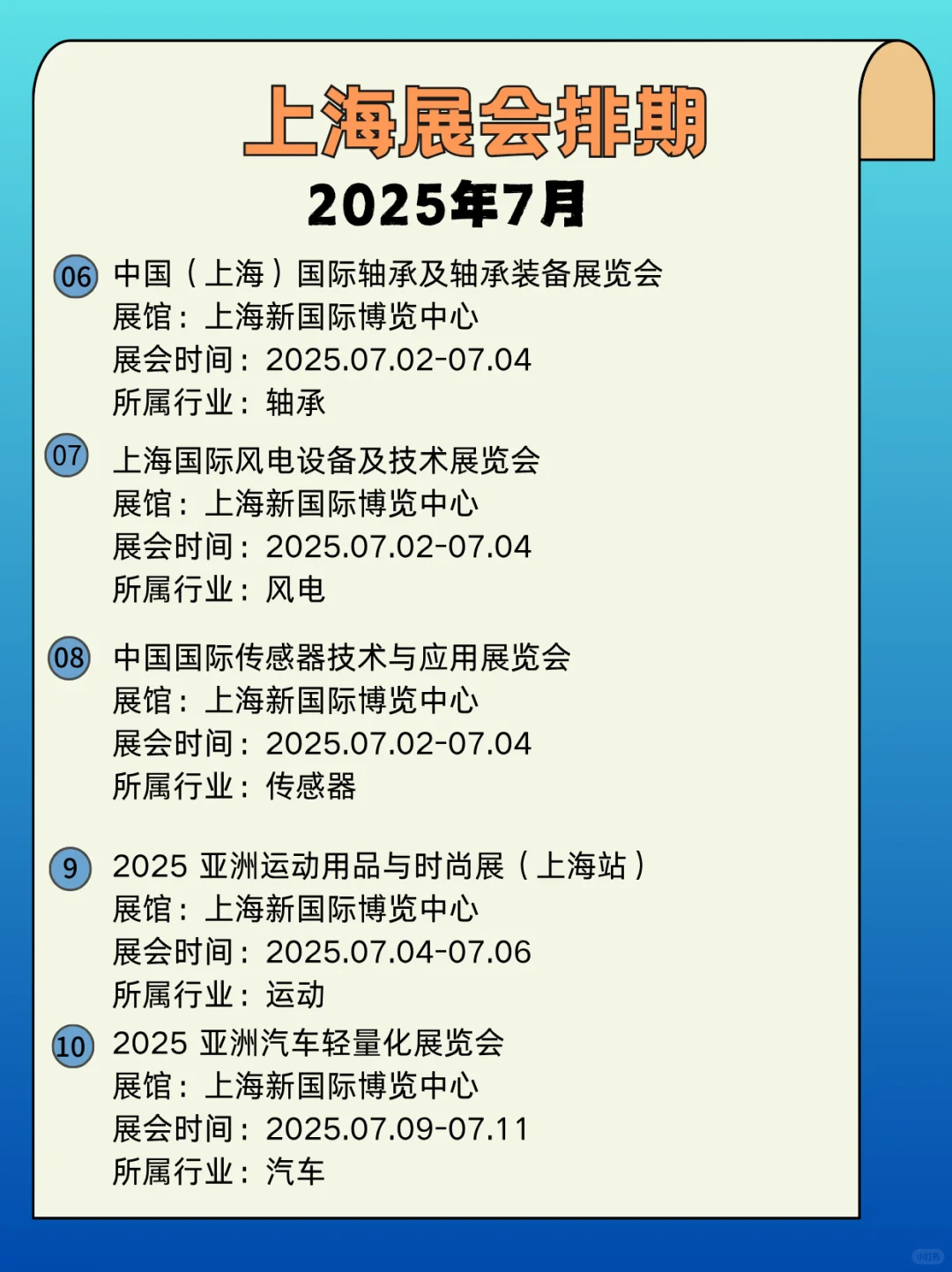 2025年7月上海展会信息+展会门票一起来看看