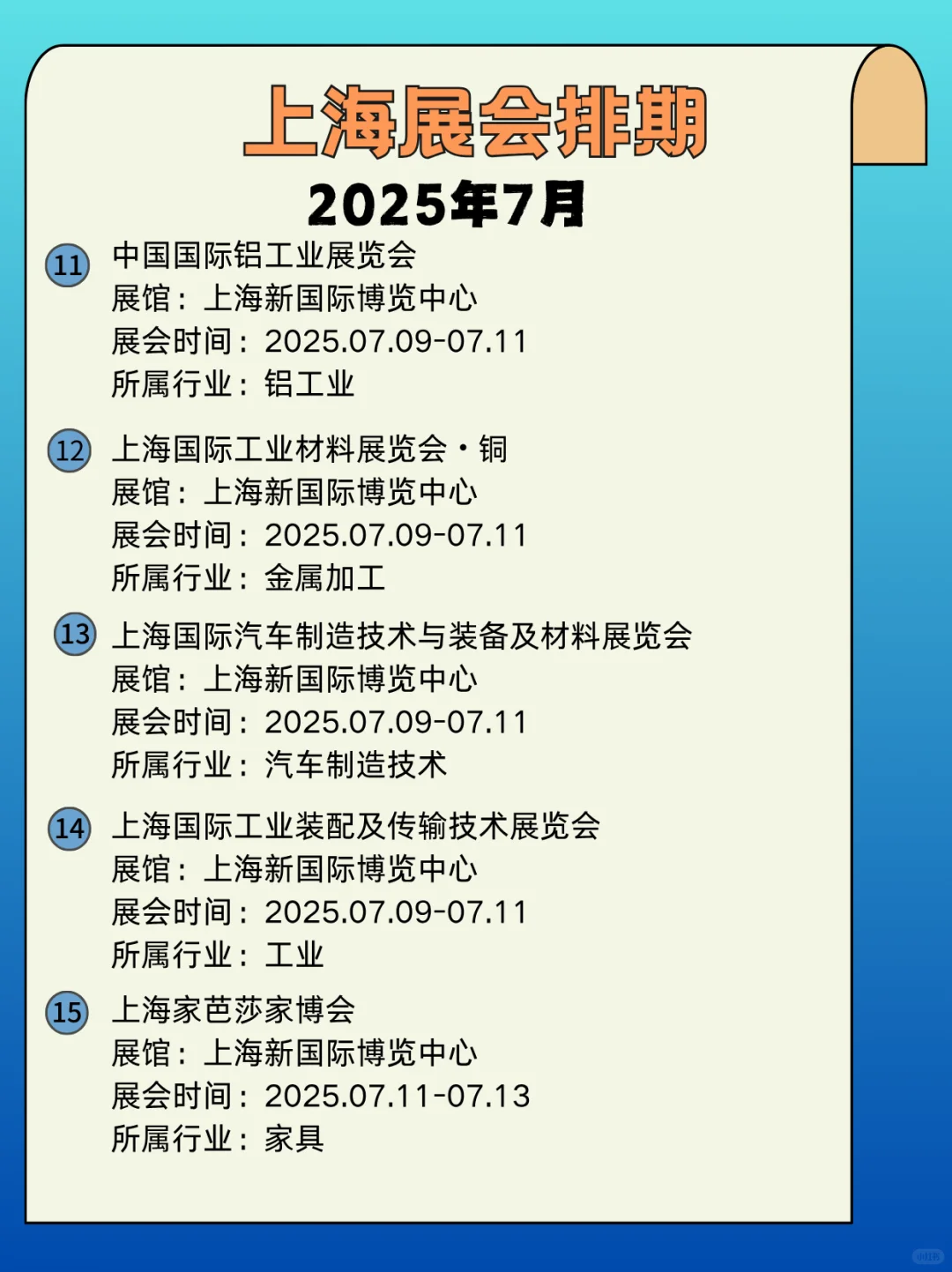2025年7月上海展会信息+展会门票一起来看看