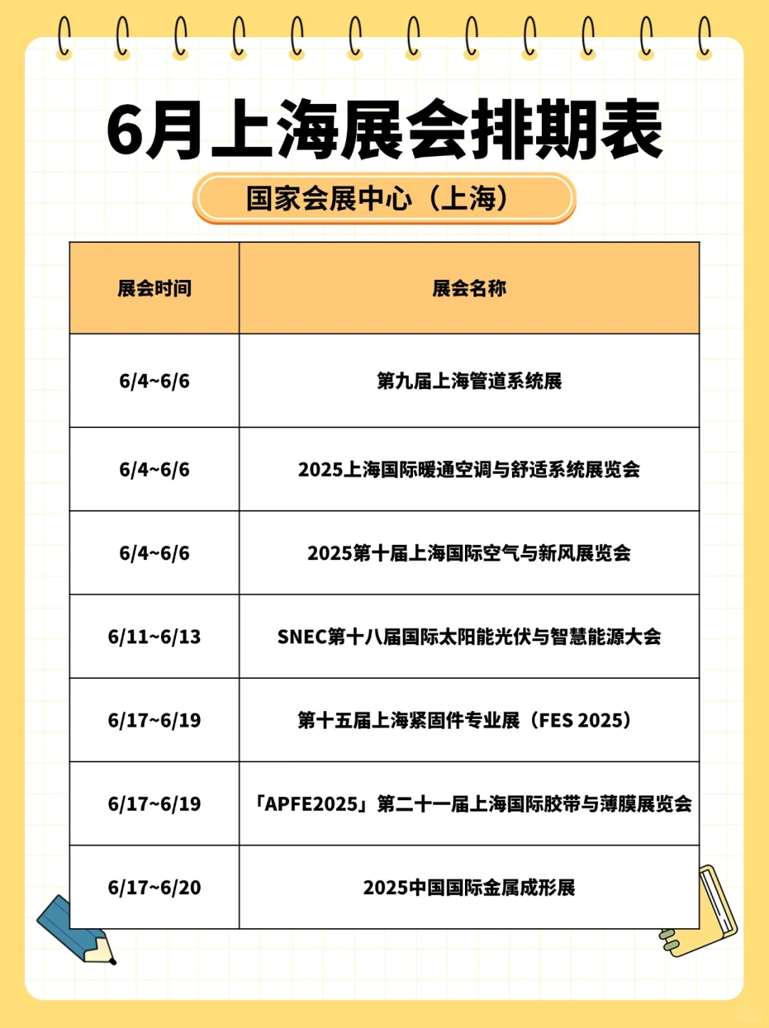 上海6月展会排期！这个夏天不容错过！