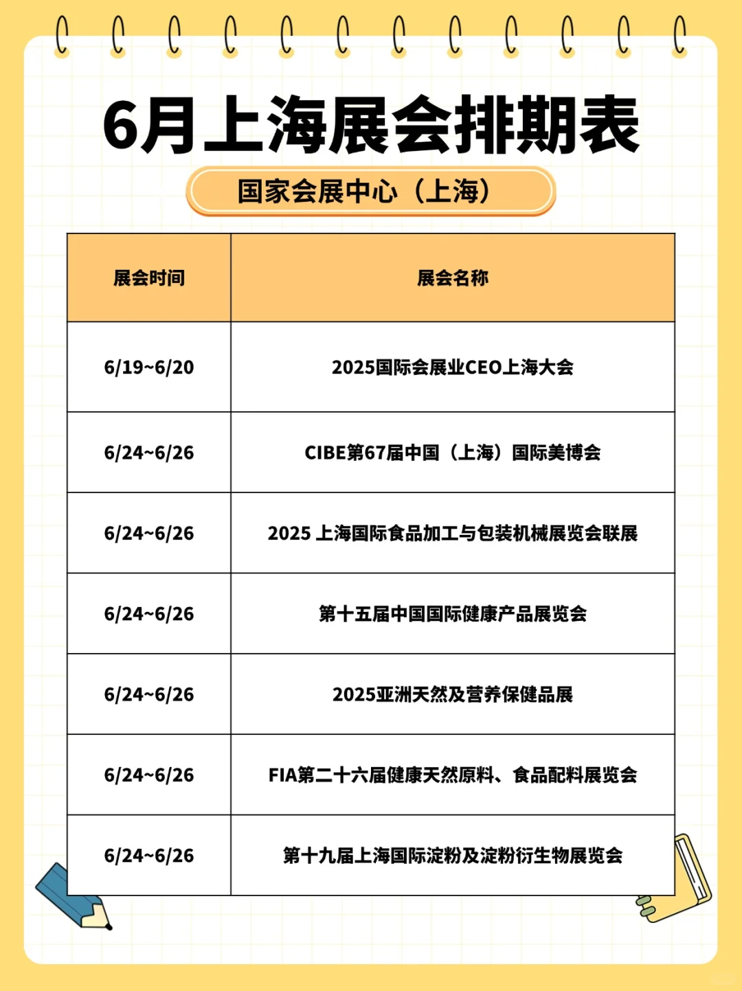 上海6月展会排期！这个夏天不容错过！
