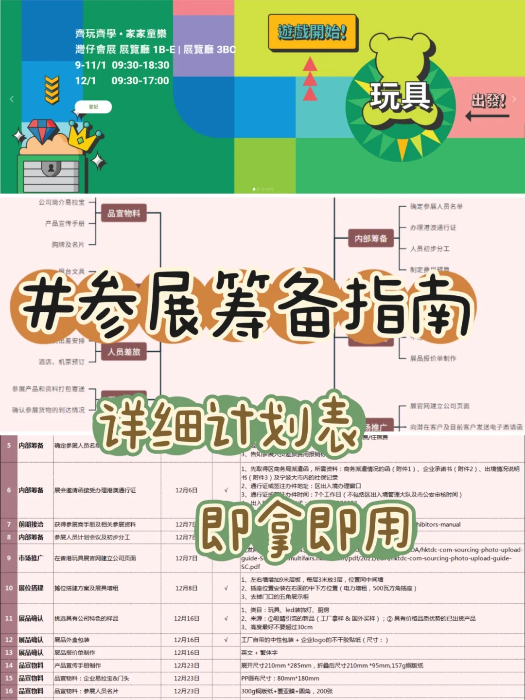 保姆级参展计划表，这样安排准没错❗