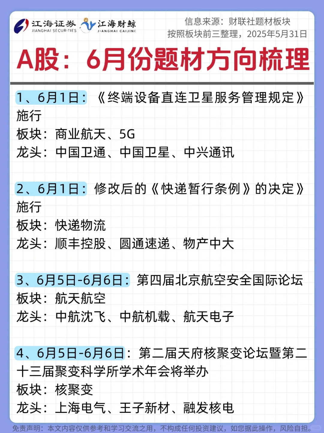 ?A股6月份题材方向梳理