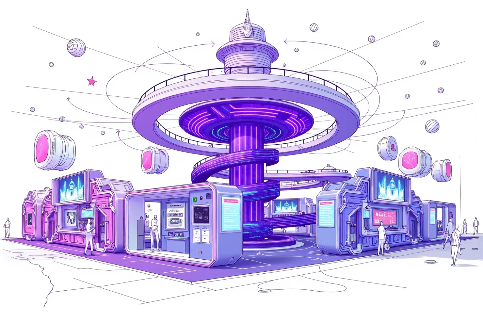 紫色引力场 | 汽车科技展台概念展板