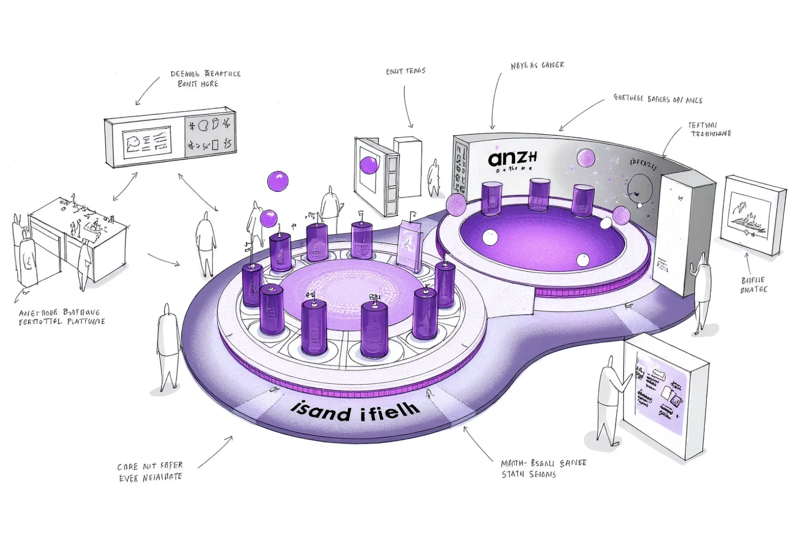 紫色引力场 | 汽车科技展台概念展板