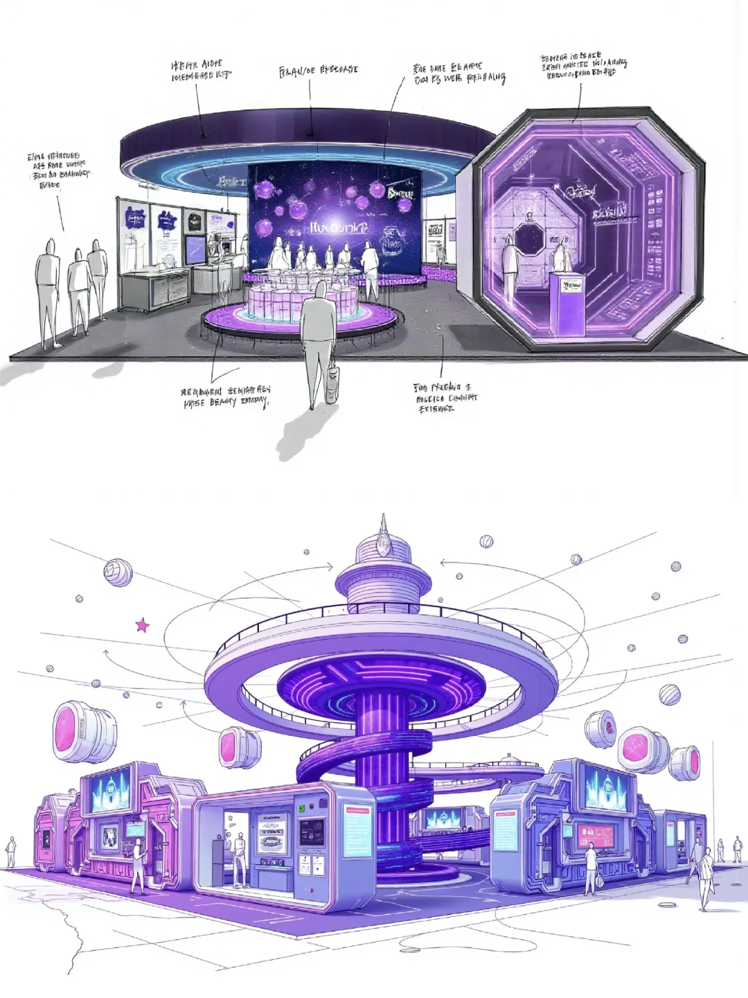 紫色引力场 | 汽车科技展台概念展板