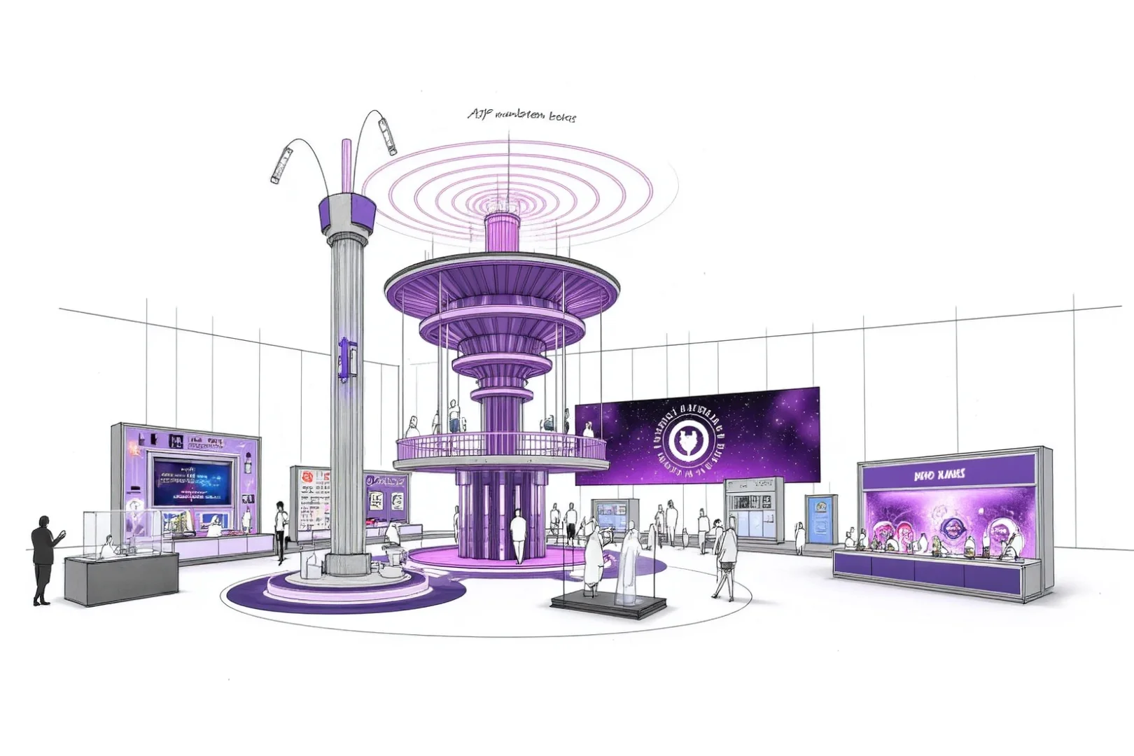紫色引力场 | 汽车科技展台概念展板