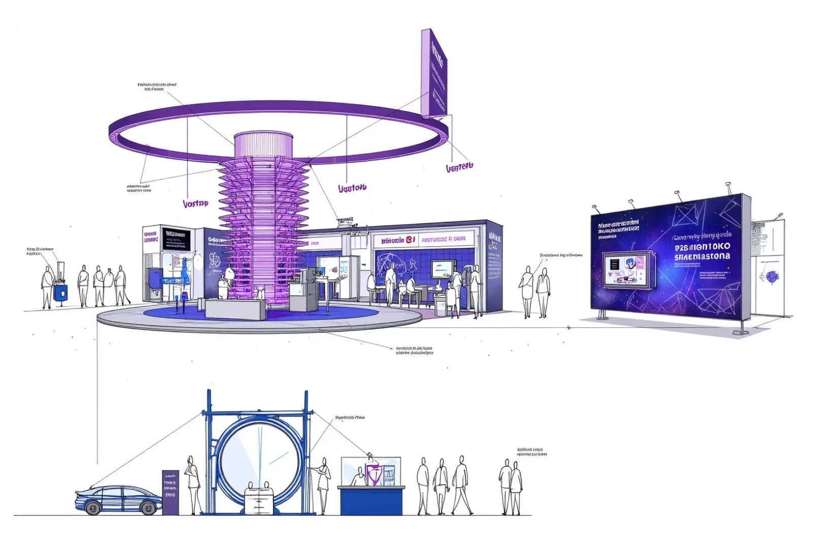 紫色引力场 | 汽车科技展台概念展板