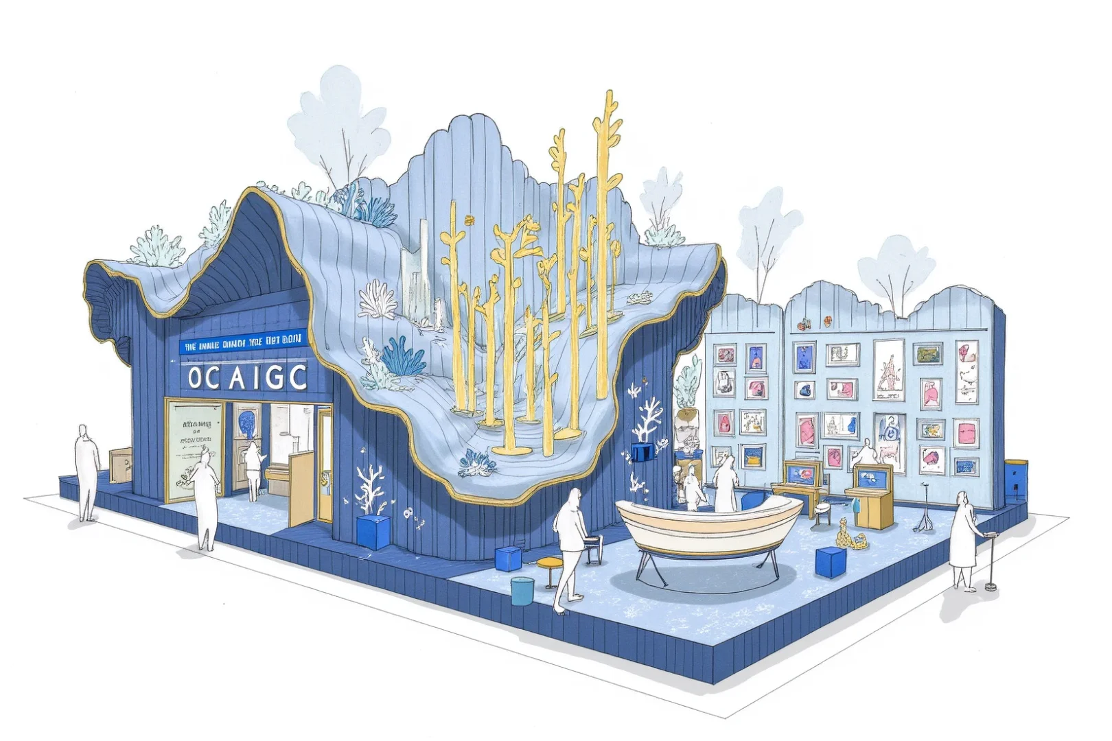 多图 | 深海绮梦，美妆海洋主题快闪店概念