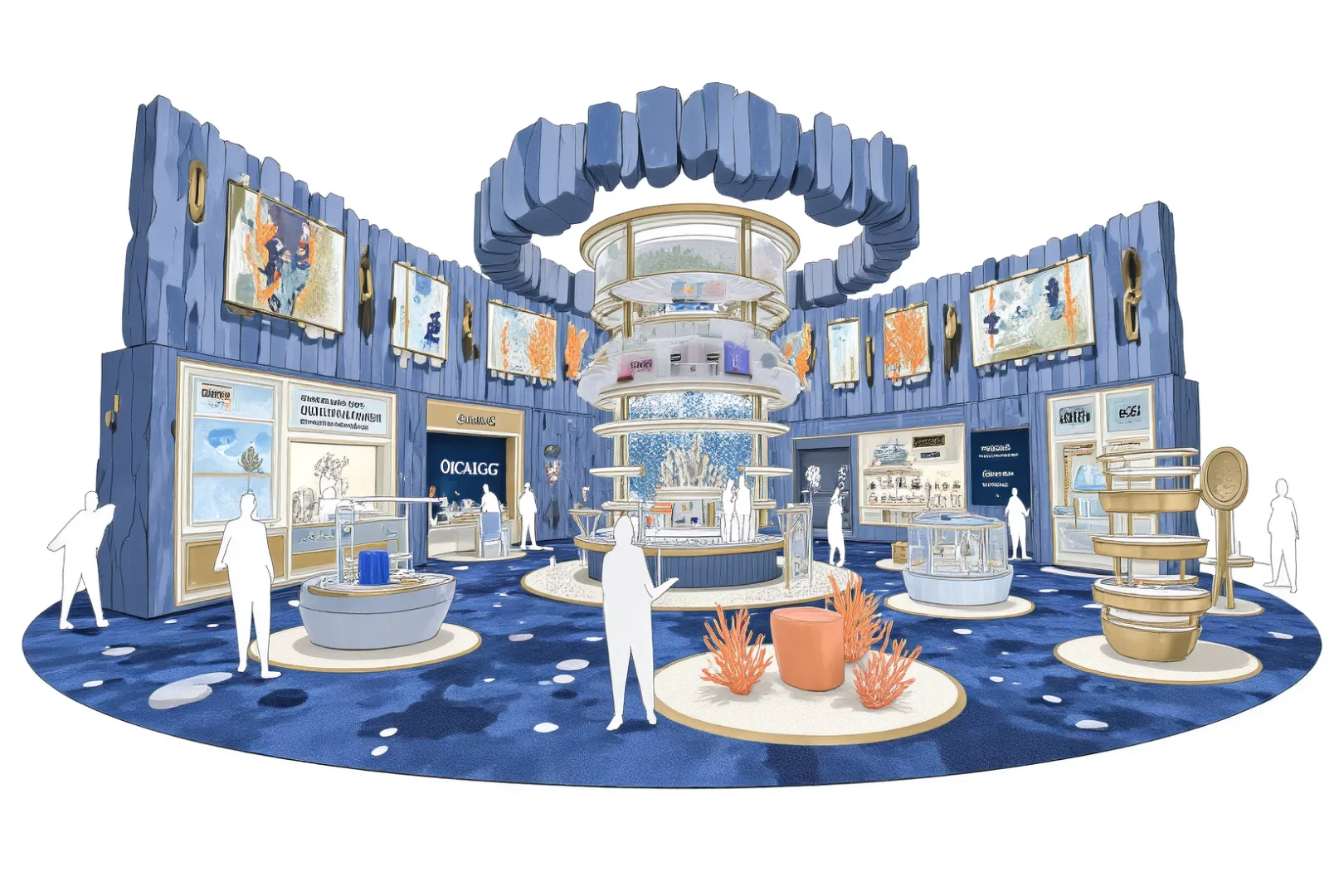 多图 | 深海绮梦，美妆海洋主题快闪店概念