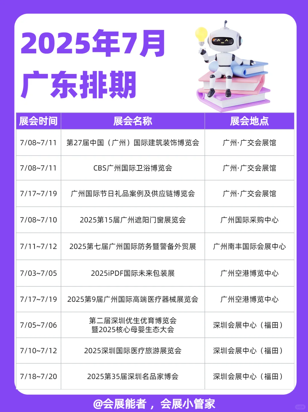 7月广东展会排期来喽~