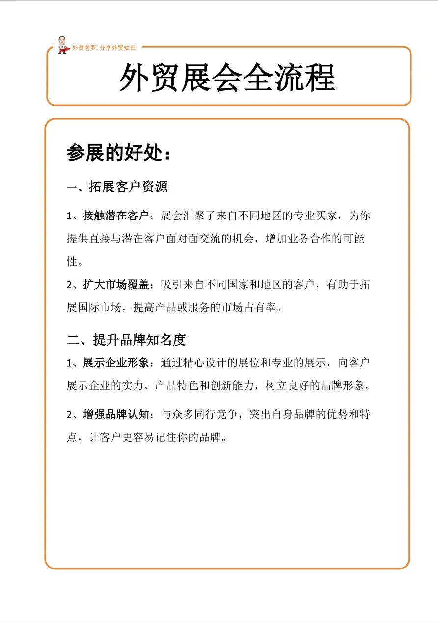 外贸展会全流程（上）