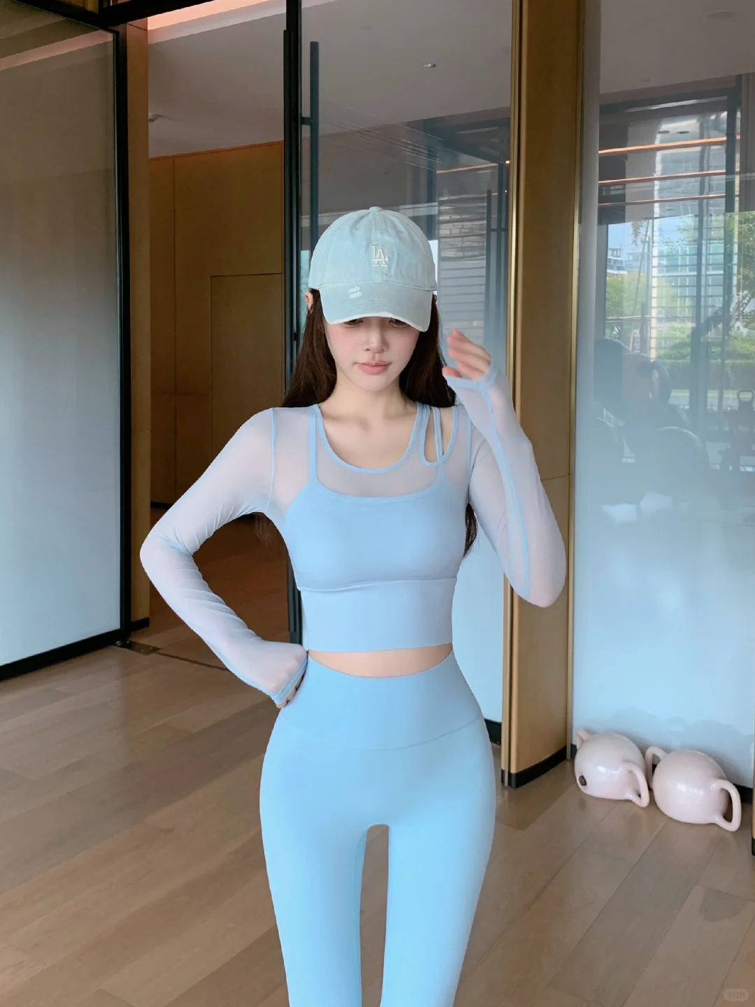 心动一万次的治愈系baby蓝瑜伽服穿搭合集