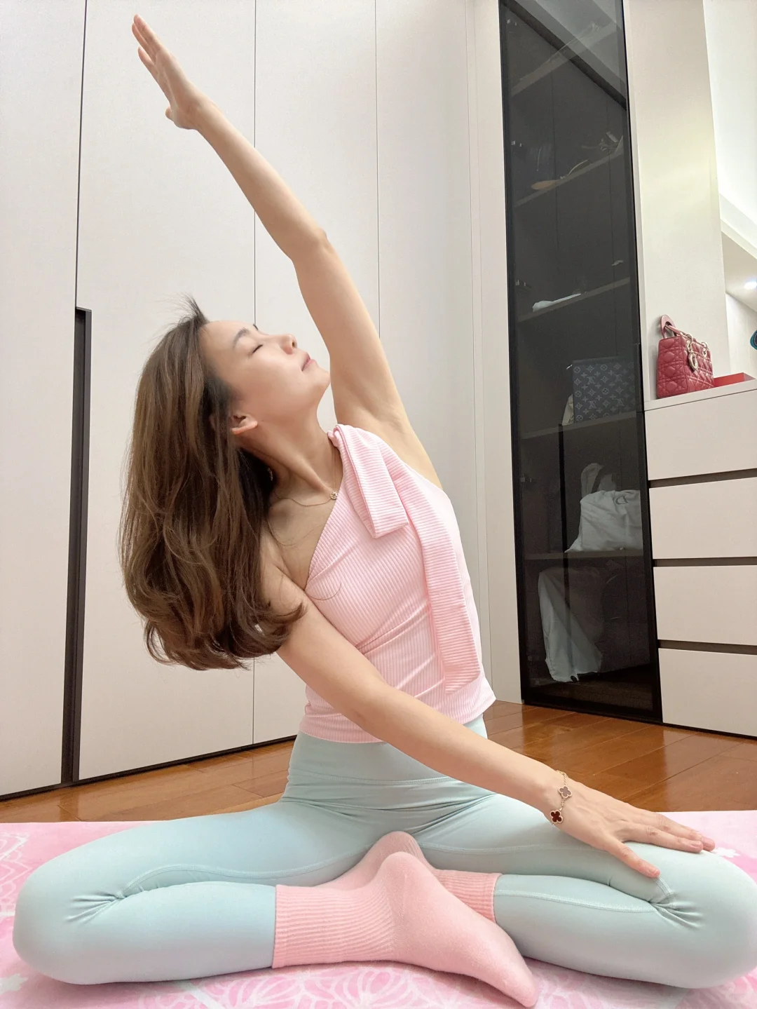 瑜伽服穿搭｜粉蓝??心情