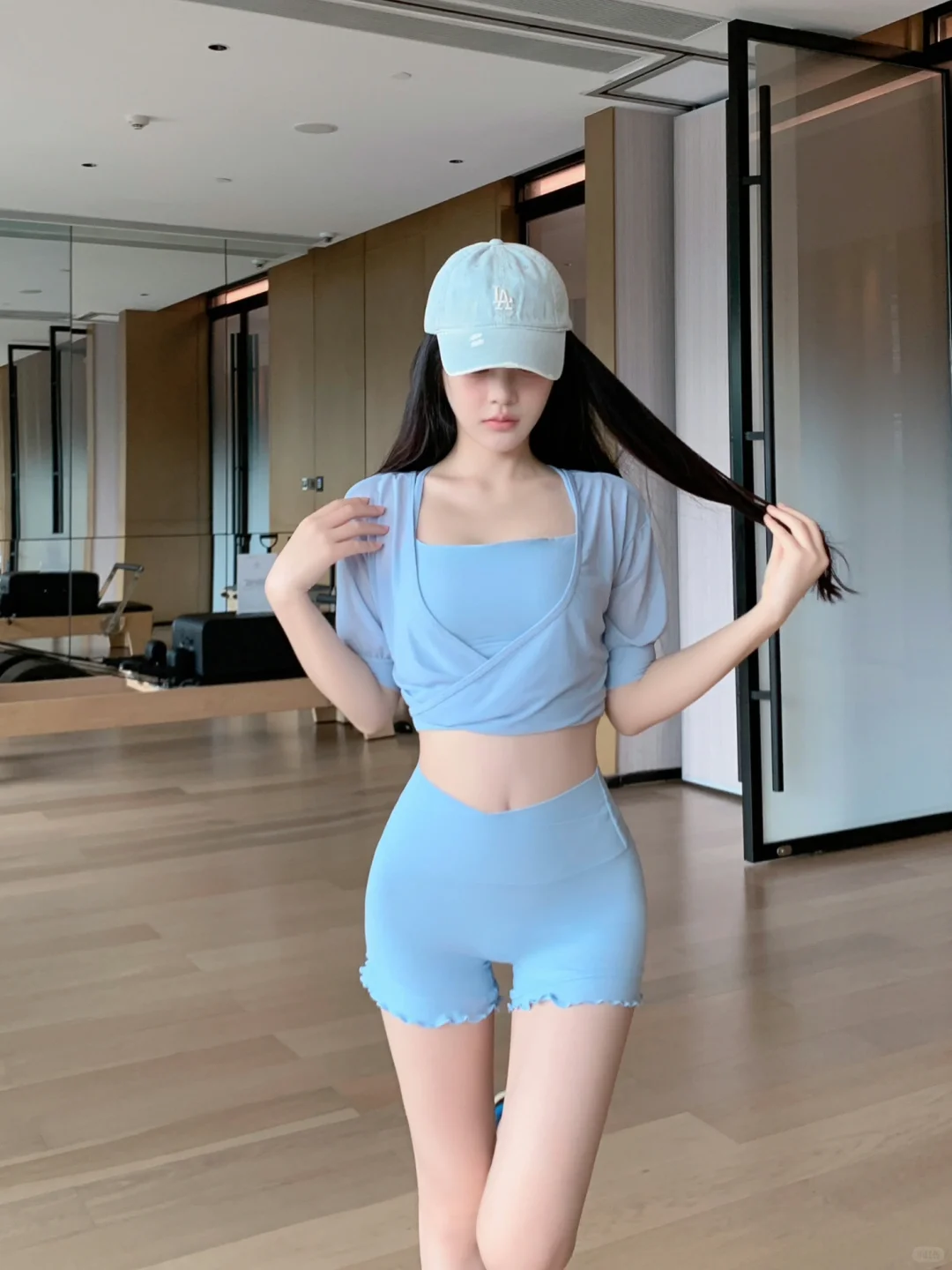 心动一万次的治愈系baby蓝瑜伽服穿搭合集