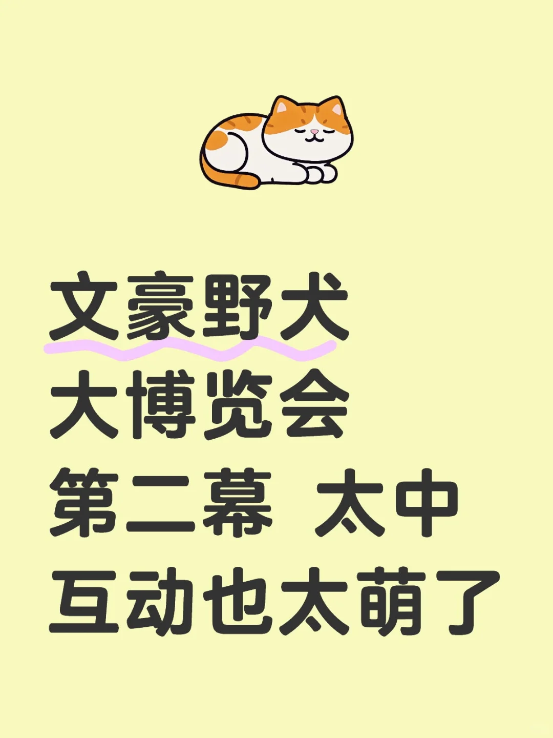 文豪野犬大博览会 第二幕 太中互动也太萌了