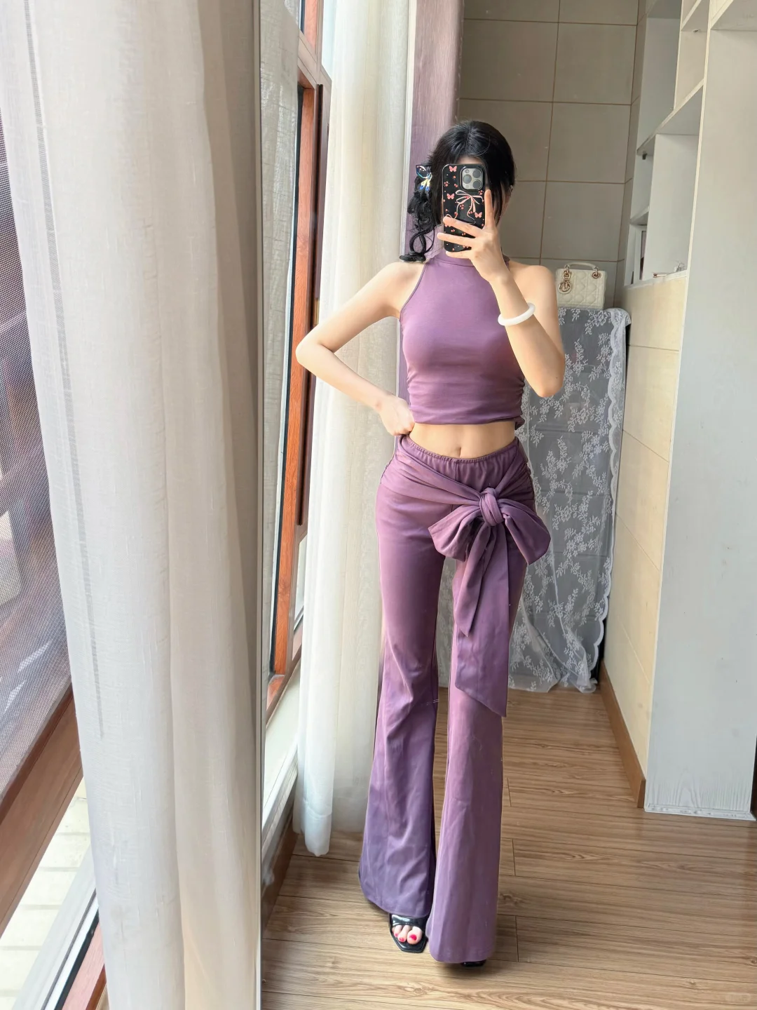 165 90｜紫色瑜伽服果然有韵味～?