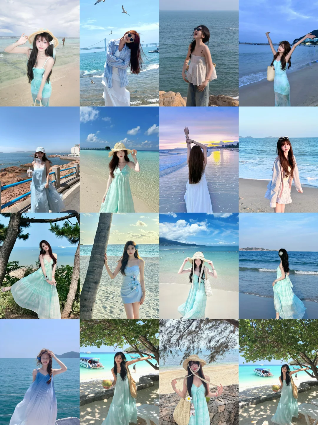 存一些海边?拍照姿势！