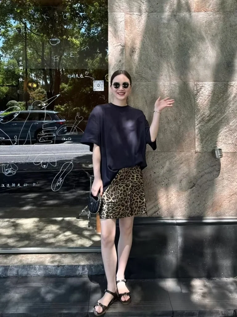 豹纹半裙 | 欧尼日常穿搭