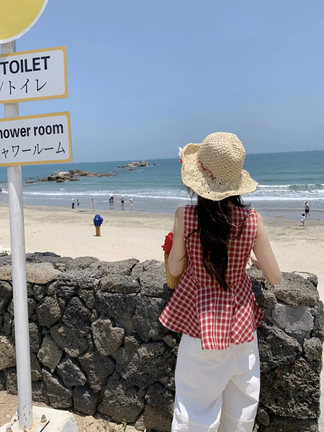 海风+红格子=100%出片率！