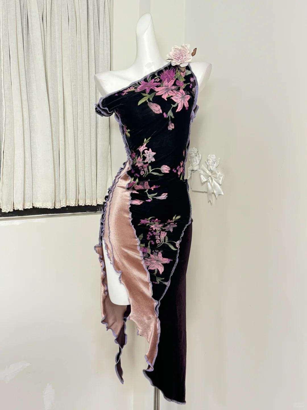 ?✨迷情破碎中式金属扣remake不规则连衣裙