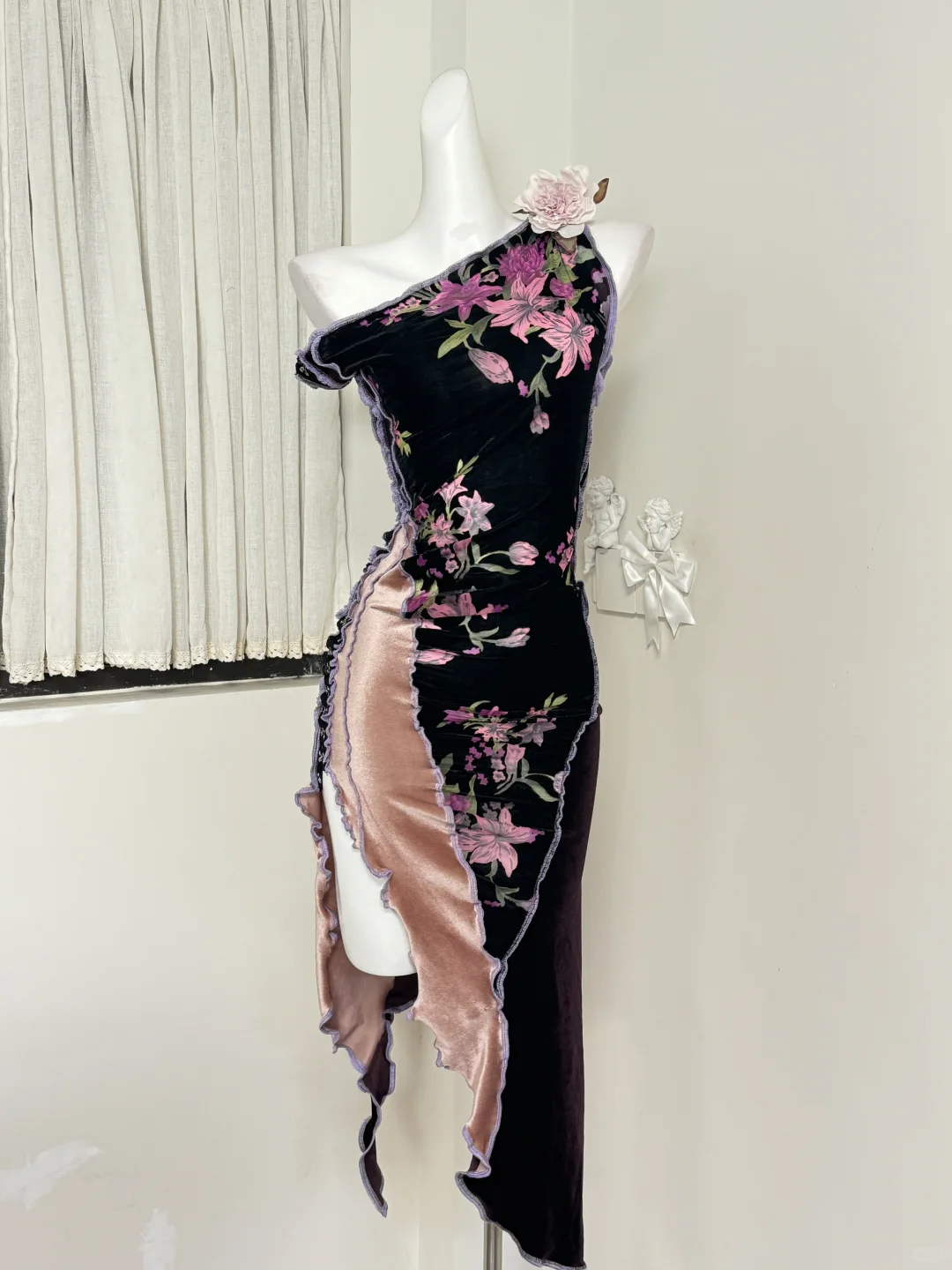 ?✨迷情破碎中式金属扣remake不规则连衣裙