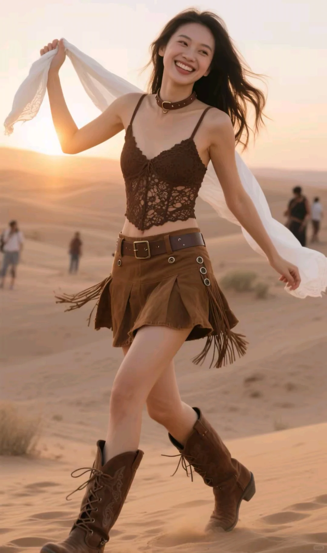 ?西部辣妹沙漠封神!这身搭配直接赢麻了