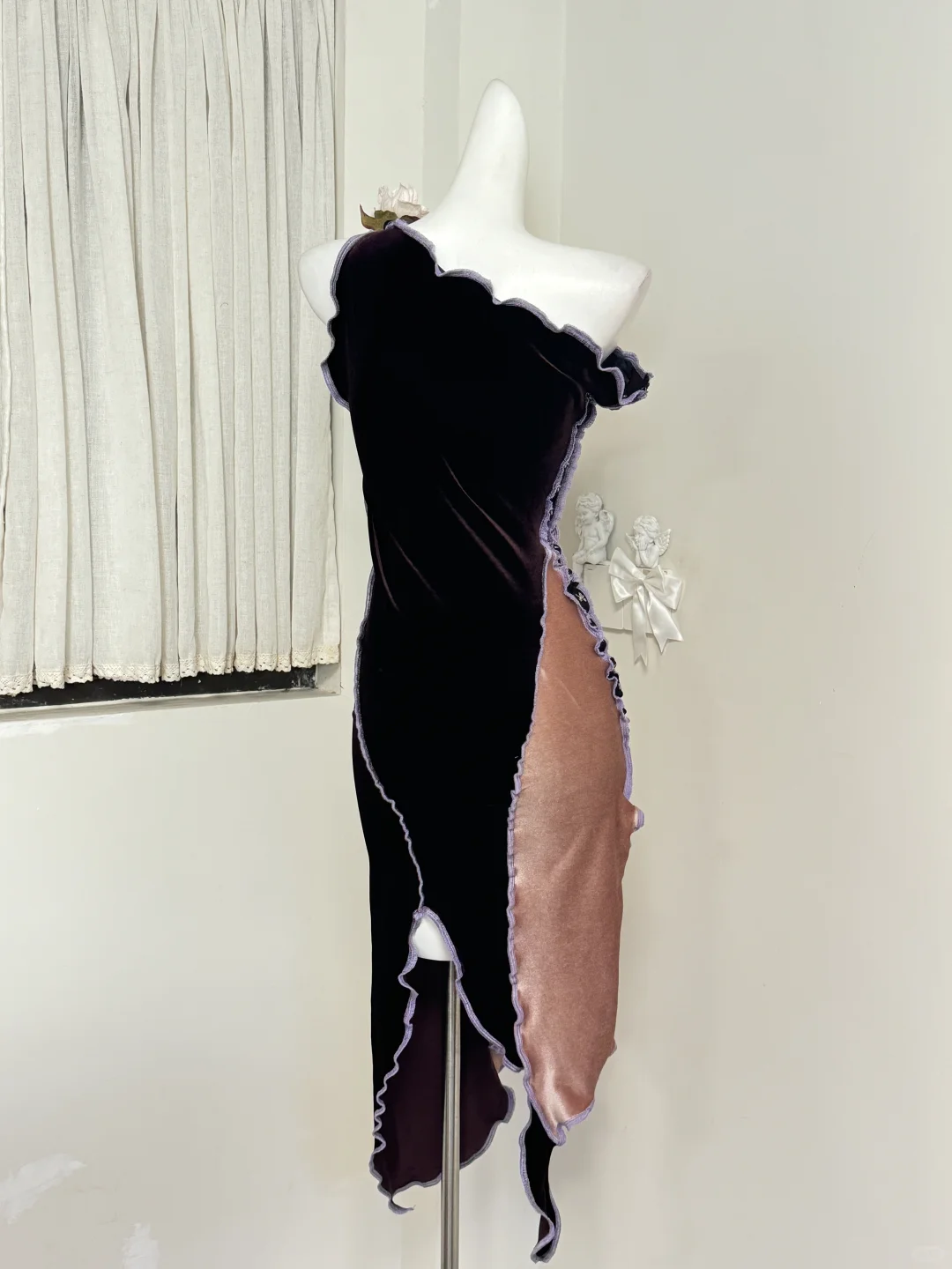 ?✨迷情破碎中式金属扣remake不规则连衣裙