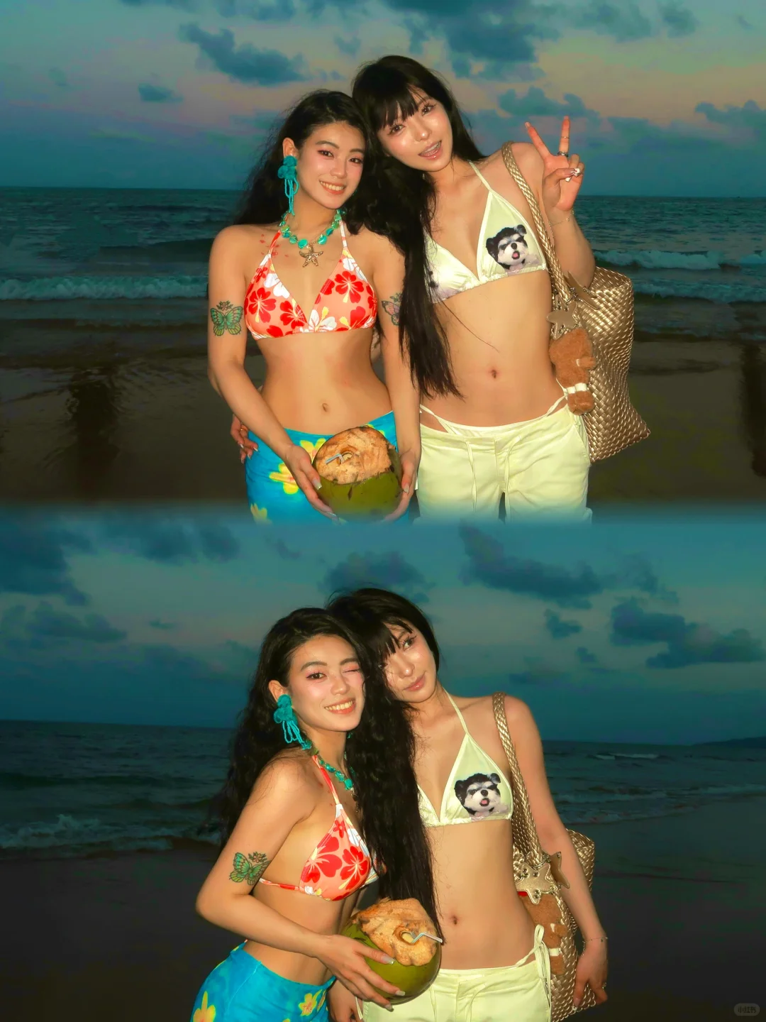 双人辣妹海边拍照灵感♪ ??和姐妹一起美?
