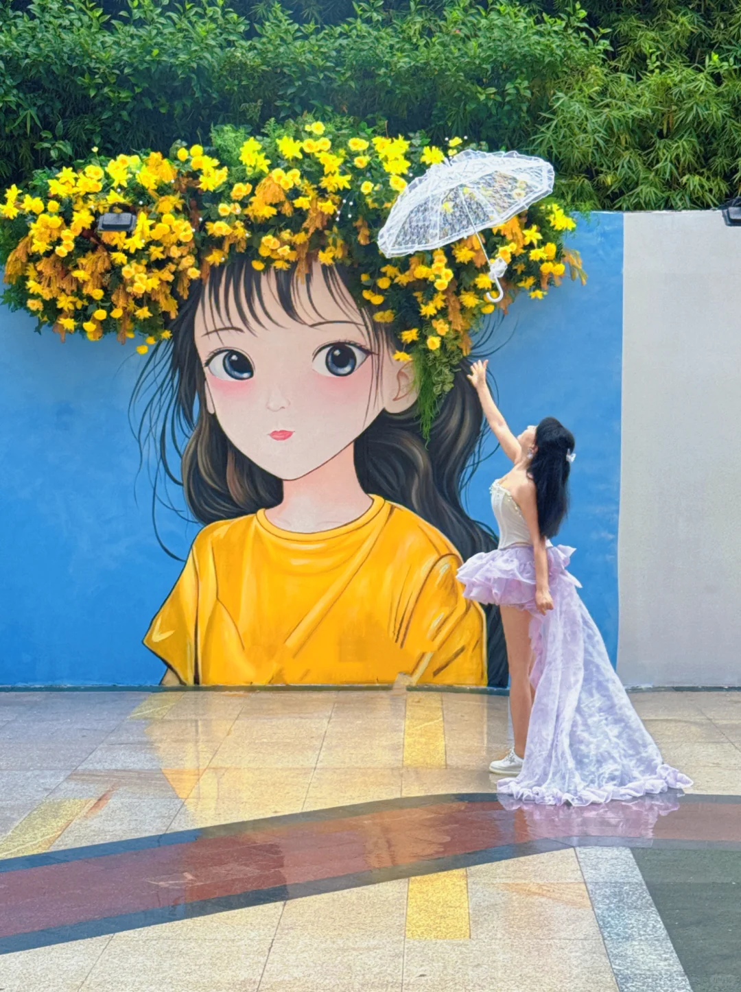 深圳福田也有簪花女孩啦❗️地铁会展中心d口