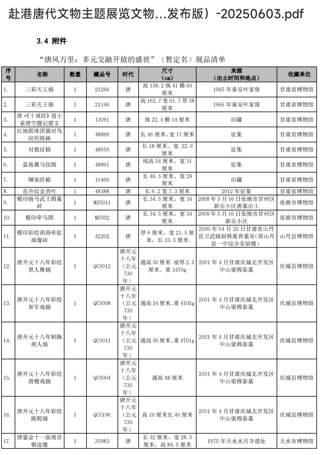 香港文物探知馆6月将举办唐代文物主题特展