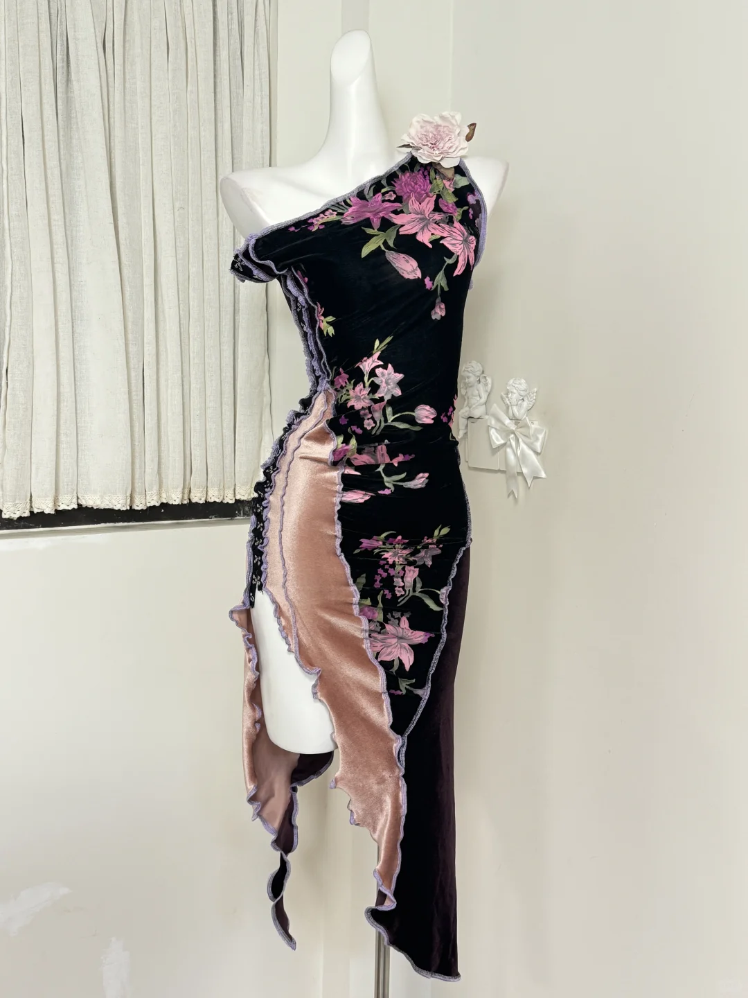 ?✨迷情破碎中式金属扣remake不规则连衣裙