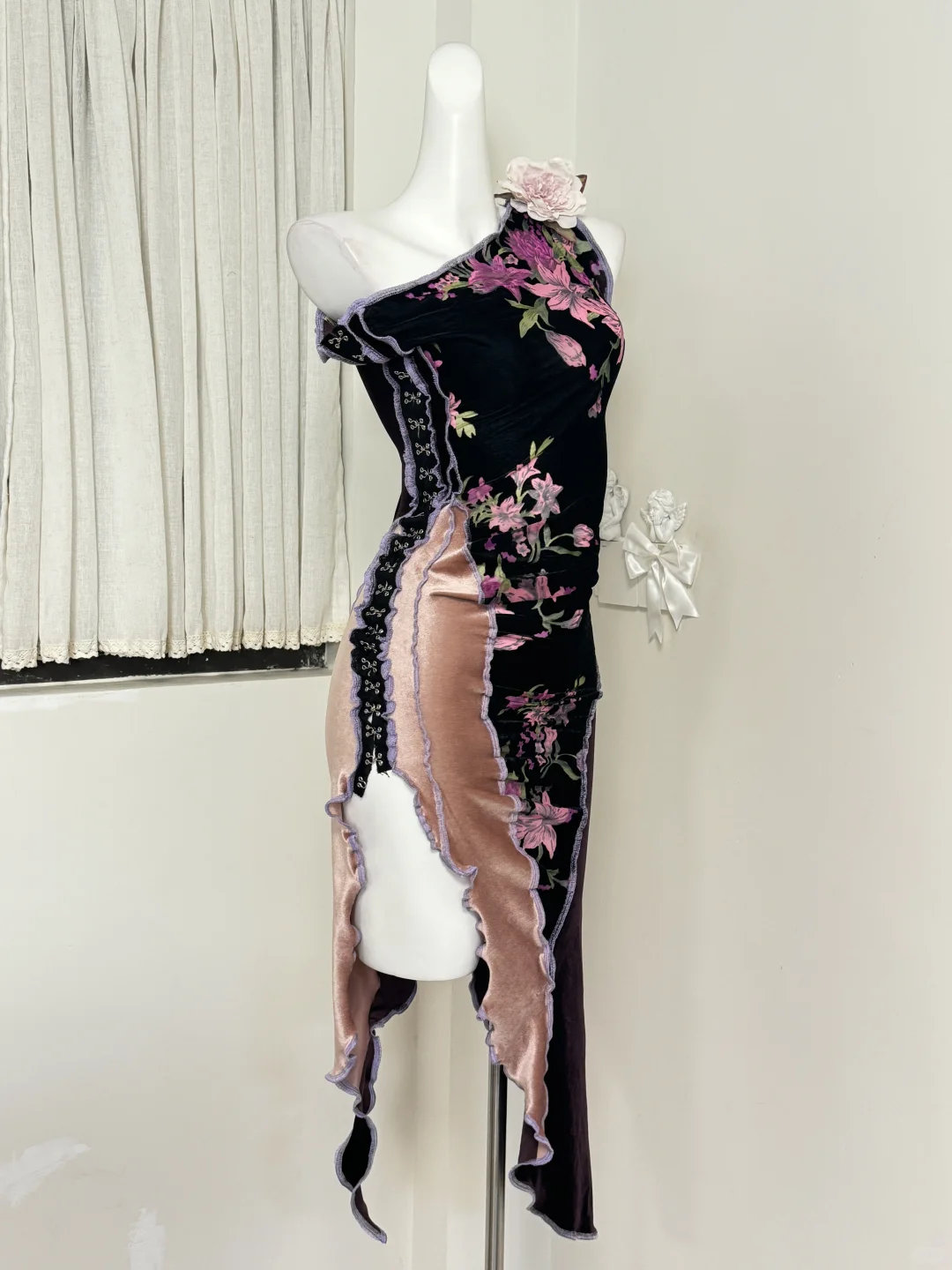 ?✨迷情破碎中式金属扣remake不规则连衣裙