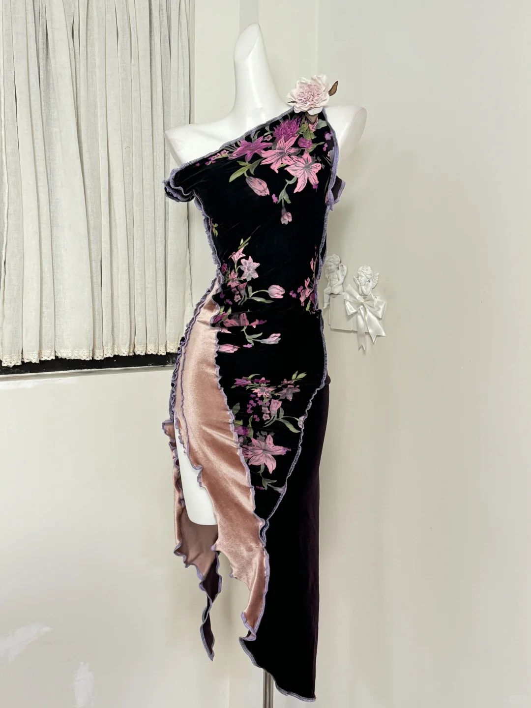 ?✨迷情破碎中式金属扣remake不规则连衣裙