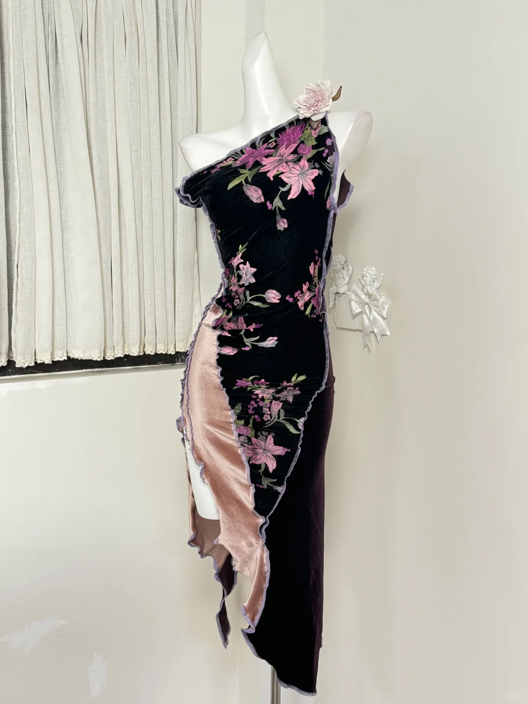 ?✨迷情破碎中式金属扣remake不规则连衣裙