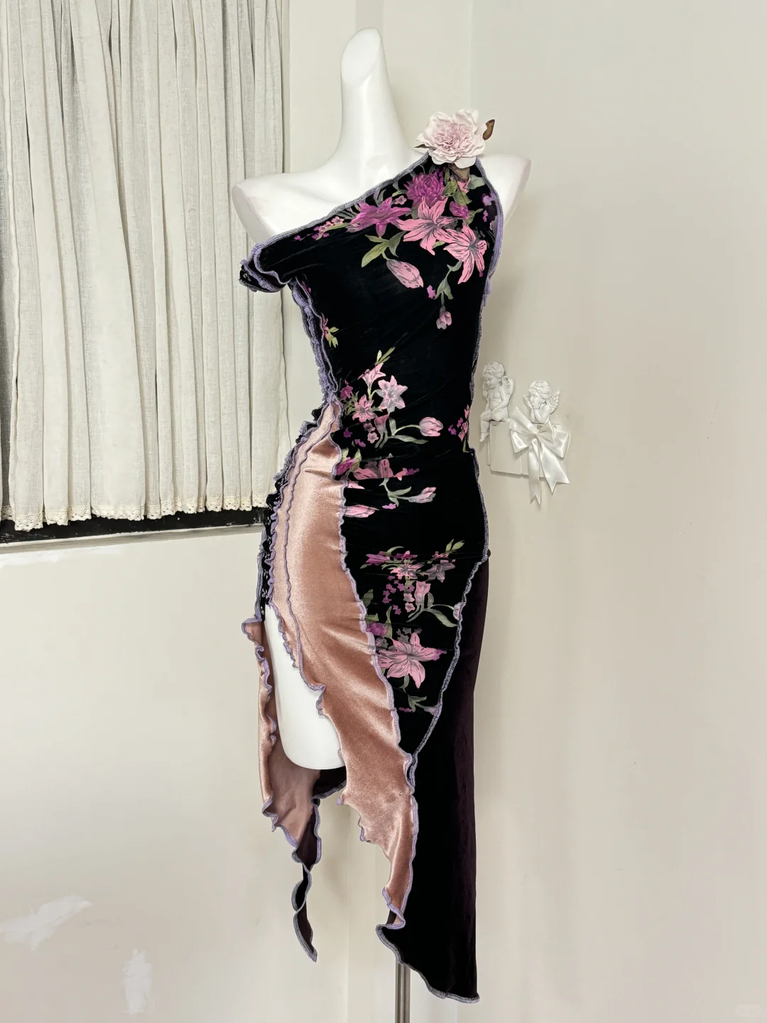 ?✨迷情破碎中式金属扣remake不规则连衣裙