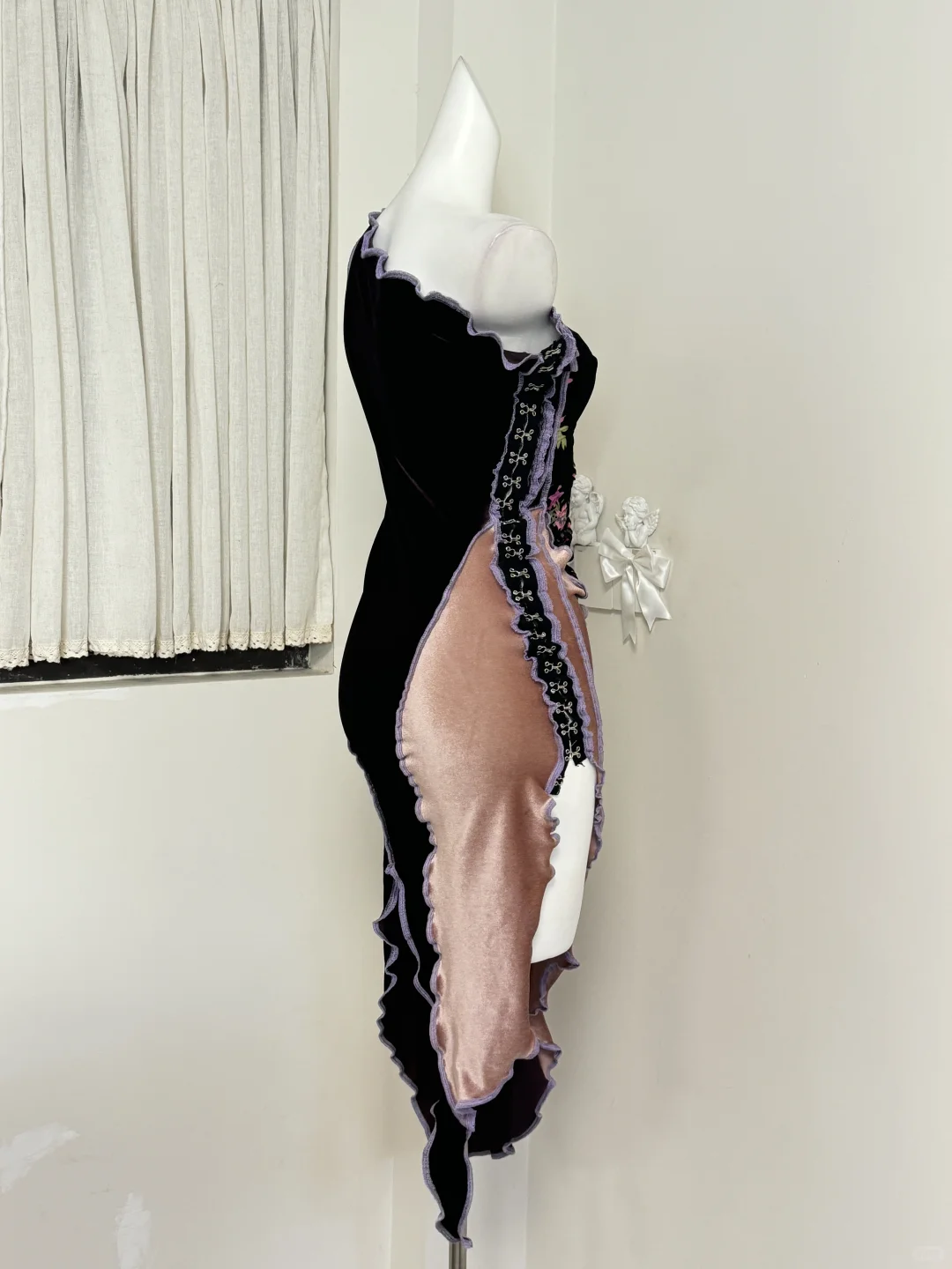 ?✨迷情破碎中式金属扣remake不规则连衣裙