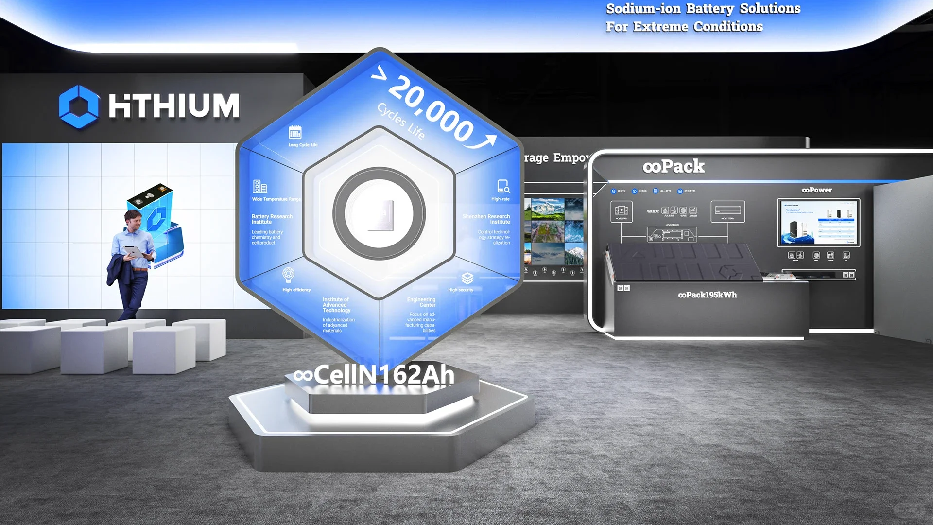 能源储能展黑色展台?简洁未来科技感爆棚！