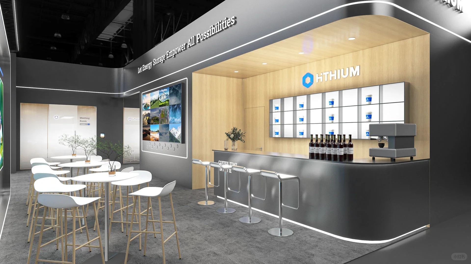 能源储能展黑色展台?简洁未来科技感爆棚！
