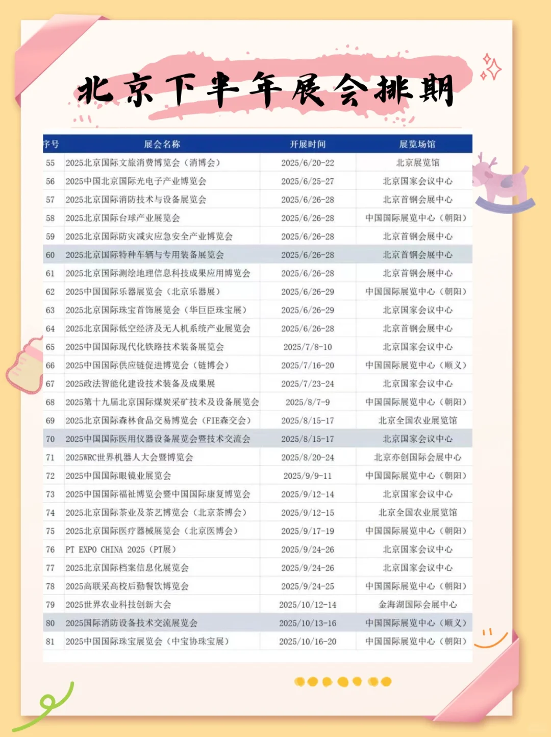 全国展会排期 | 下半年展会一览表