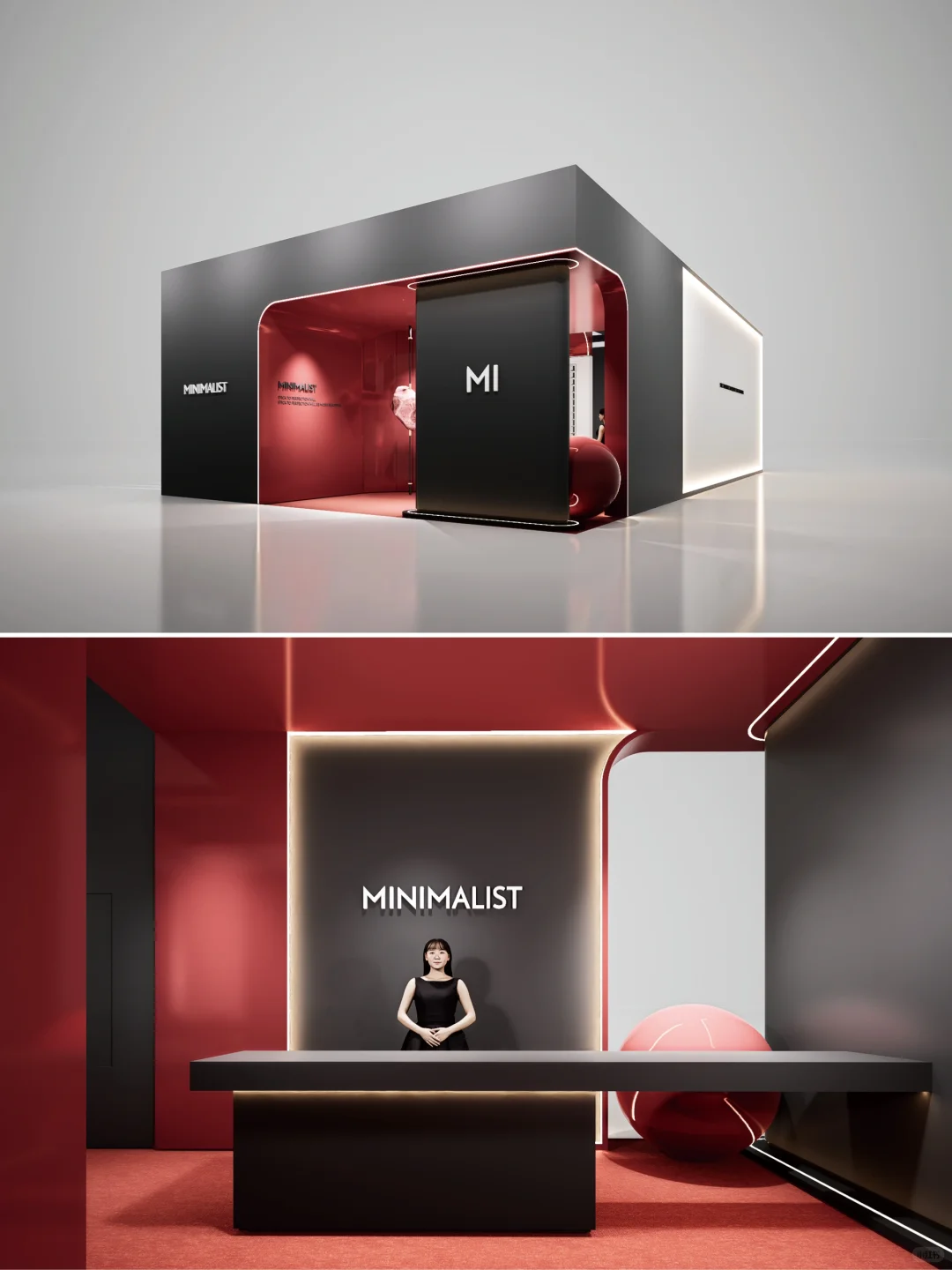 轻奢红配黑,展览展会展台设计策划搭!