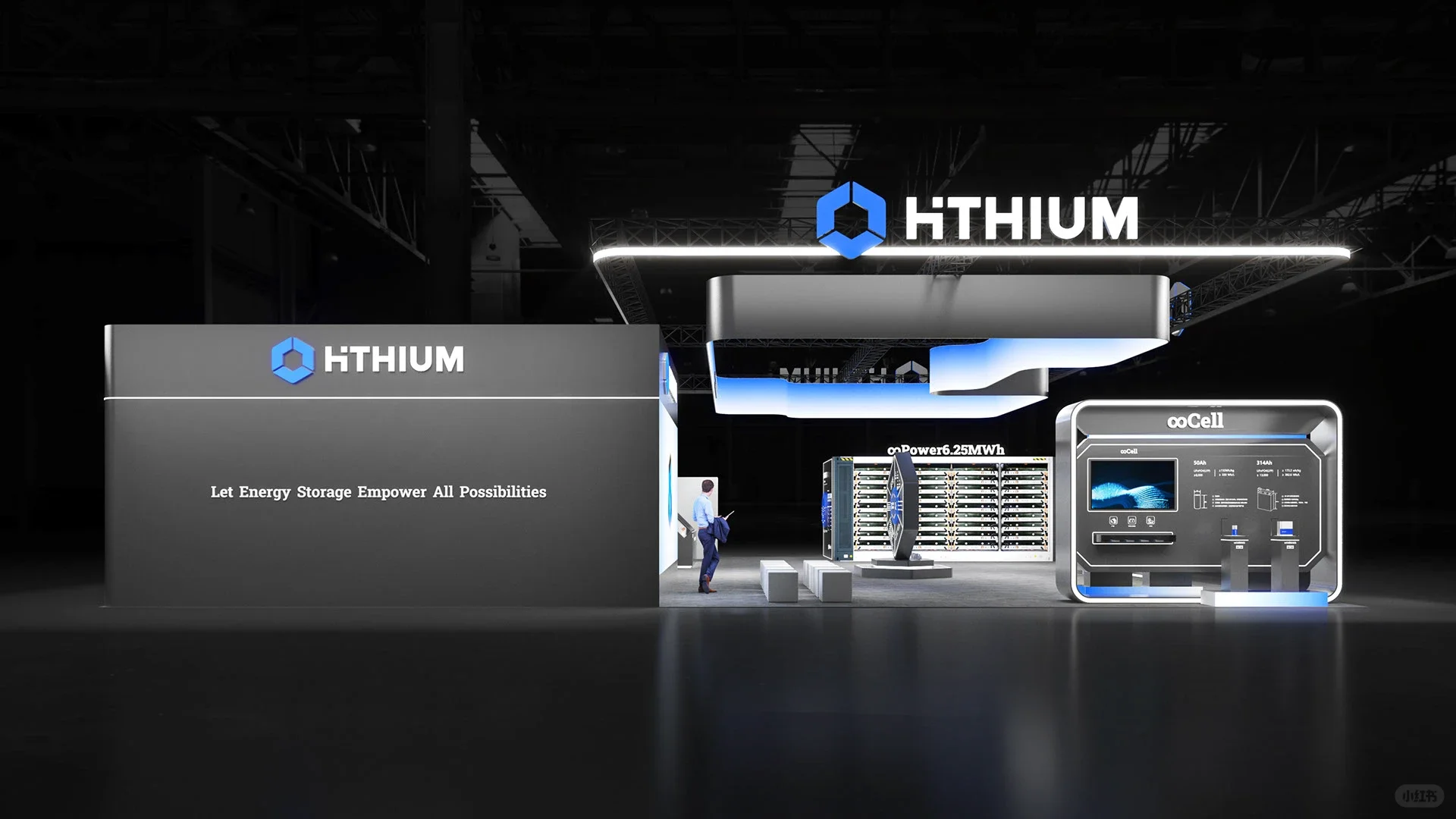 能源储能展黑色展台?简洁未来科技感爆棚！