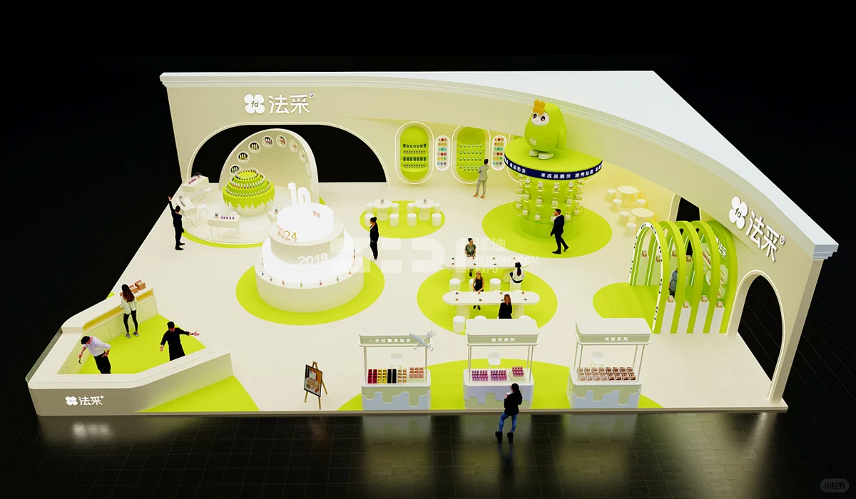 ?奶油风萌化了?上海烘培展会搭建设计方案